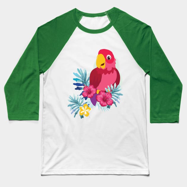 Lovely Parrot Print Baseball T-Shirt by sabamargoob